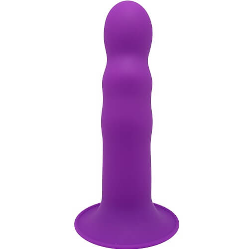 Cushion Core 7 inch ribbed purple dildo with thermo-reactive technology. This dildo has a suction cup base and is strap on harness compatible. It comes in a cardboard box with a plastic inlay - both widely recyclable. Buy today from Sapphoric sex shop! Sapphoric is a queer owned small business with the aim to provide an inclusive and friendly shopping space for queer women and non-binary people.